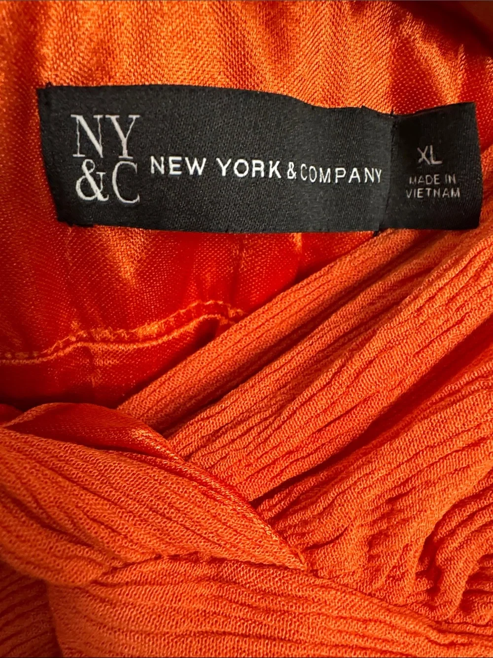 New York & Company Sleeveless V-Neck Maxi Dress in Coral Orange